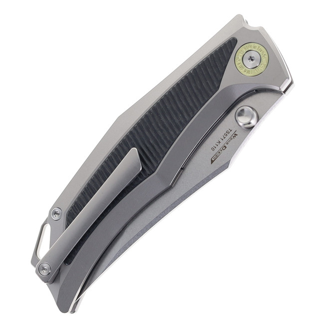 Two Sun Folding Knife Titanium/Carbon Fiber Handle K110 Plain Edge
