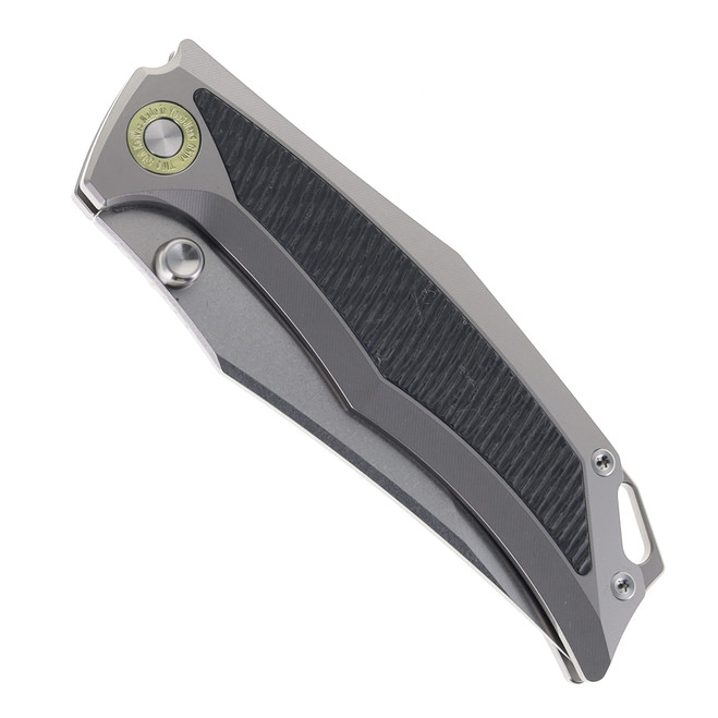 Two Sun Folding Knife Titanium/Carbon Fiber Handle K110 Plain Edge
