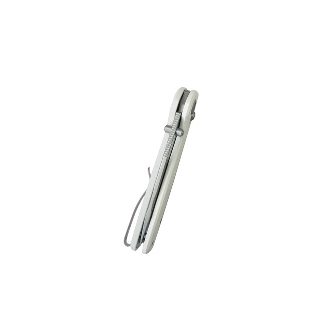 Kubey Bluff Folding Knife White G10 Handle 14C28N Drop Point Plain Edge Sandblast Finish KU248G
