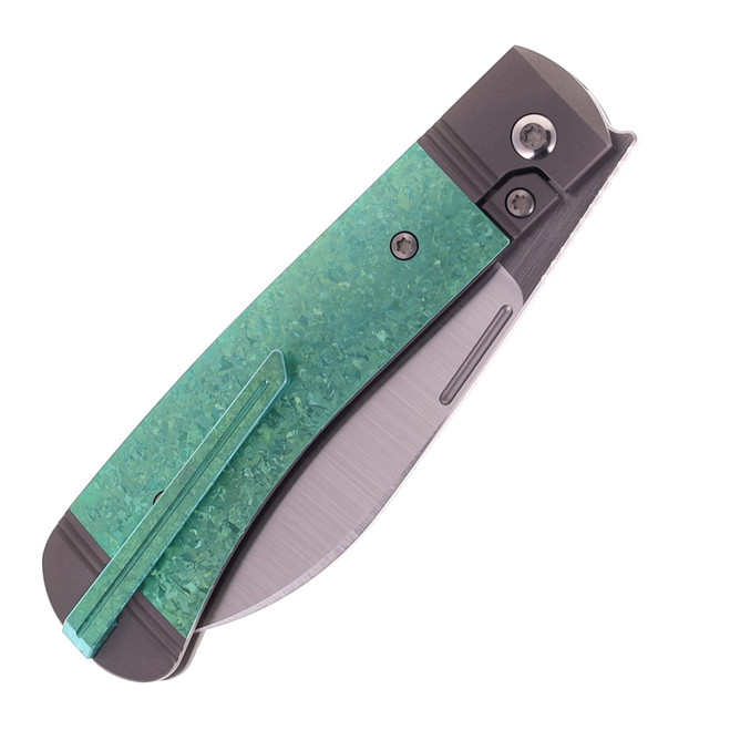 Jack Wolf Diamond Jack Folding Knife Green Crystalized Titanium