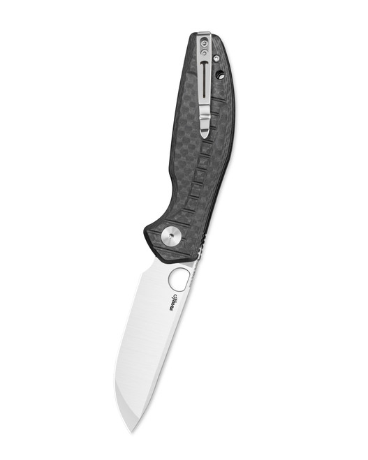 Bestechman Angry Owl Folding Knife Black G10 Handle D2 Plain Stonewash/Satin Finish BMK12F-1