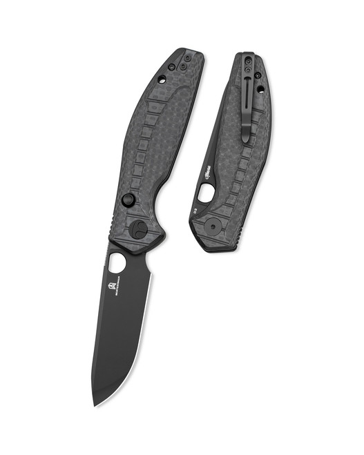 Bestechman Angry Owl Folding Knife Black G10 Handle D2 Plain Black