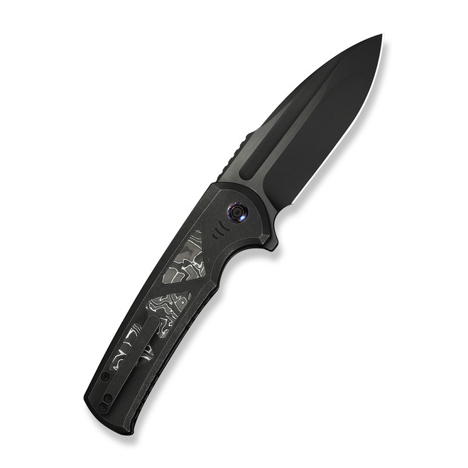 WE Sylox Folding Knife Black Titanium Aluminum Foil Carbon Fiber Handle M390 Plain Edge
