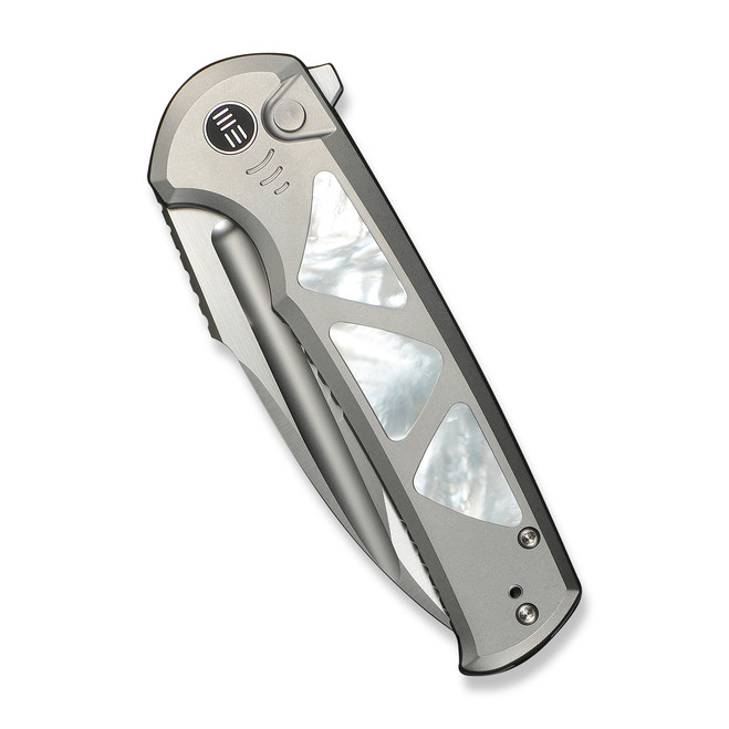 WE Sylox Folding Knife Gray Titanium Mother of Pearl Handle M390