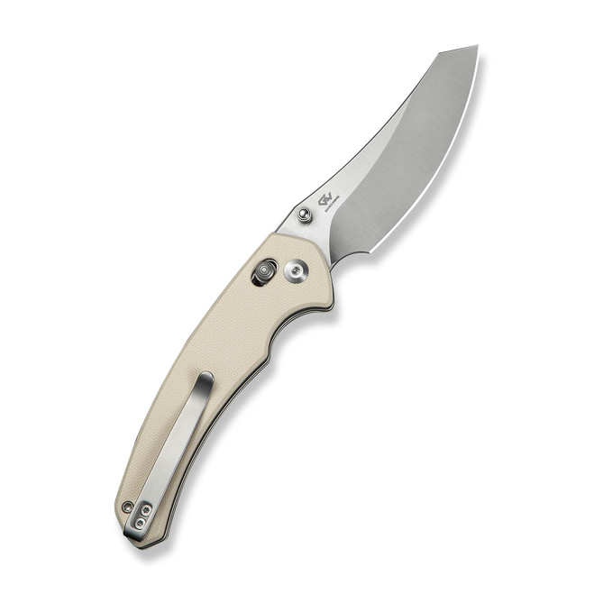 Civivi Sixgill Folding Knife Off White G10 Handle Nitro-V Plain Edge Satin Finish C24050-2