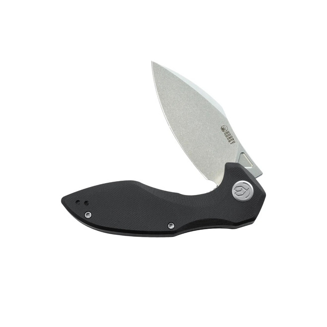Kubey Noble Folding Knife Black G10 Handle 14C28N Plain Edge