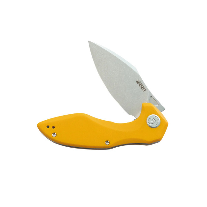 Kubey Noble Folding Knife Yellow G10 Handle 14C28N Plain Edge