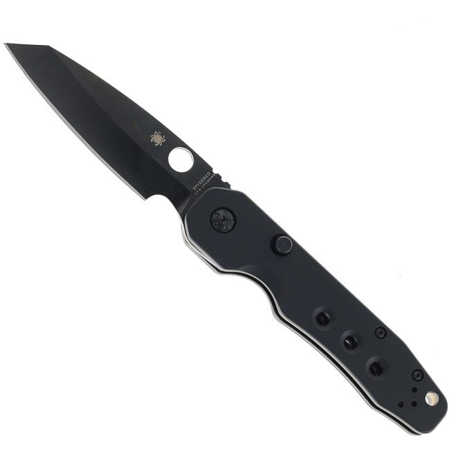 Exclusive Spyderco Smock Folding Knife Blackout Aluminum Cru-Wear Blade C240BKALBKCWP Exclusive Spyderco Smock Folding Knife Blackout Aluminum Cru-Wear Blade C240BKALBKCWP