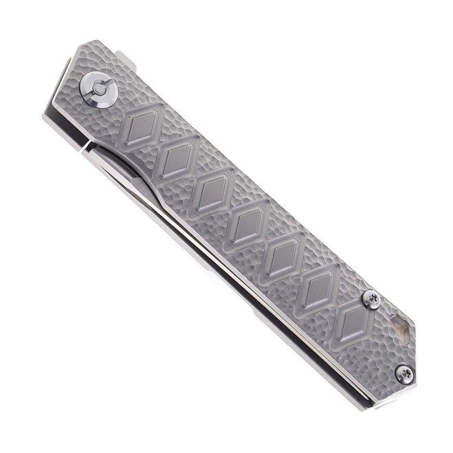 Two Sun TS20-Crater Folding Knife Titanium Handle YJ01-V1 Plain Edge