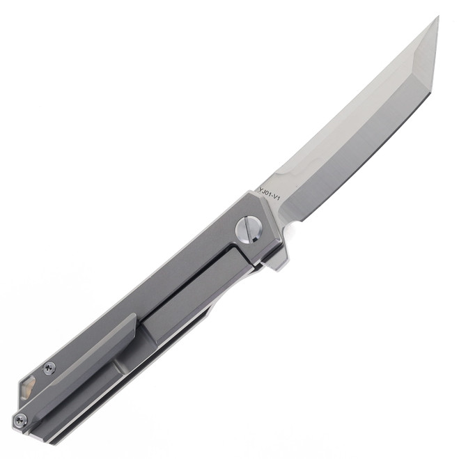 Two Sun TS20-Crater Folding Knife Titanium Handle YJ01-V1 Plain Edge