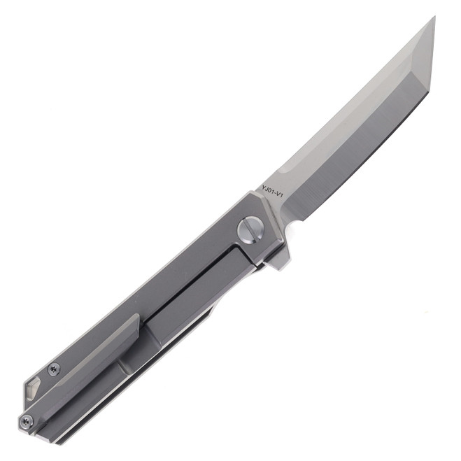 TwoSun TS20-Ripple Folding Knife Titanium Handle YJ01-V1 Plain Edge