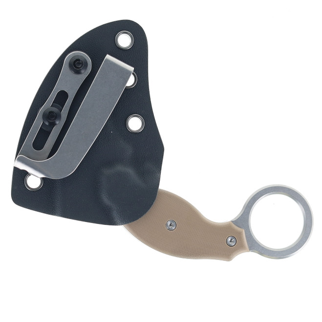 TwoSun Fixed Knife Brown Micarta Handle 14C28N Karambit Plain Edge