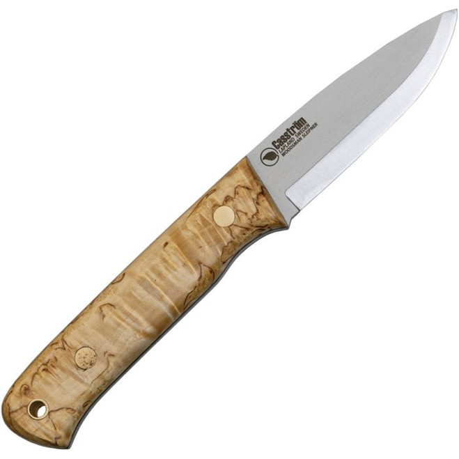 Casstrom Woodsman Fixed Blade Knife Curly Birch Handle Uddeholm Sleipner Plain Edge CI10804
