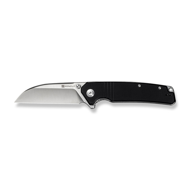 Sencut Awassi Folding Knife Black G10 Handle 9Cr18MoV Plain Edge
