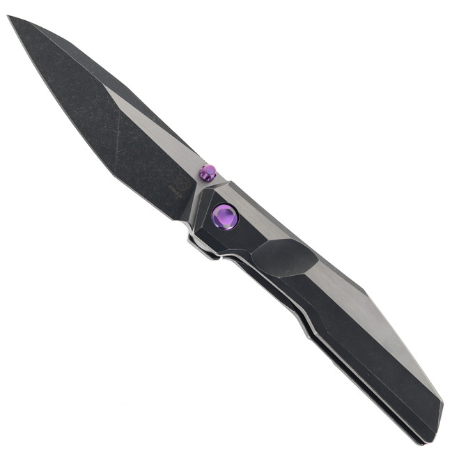 Poikilo Komodo-S Folding Knife Silver/Black Titanium Handle M398 Sheepsfoot Plain Edge Poikilo Komodo-S Folding Knife Silver/Black Titanium Handle M398 Sheepsfoot Plain Edge