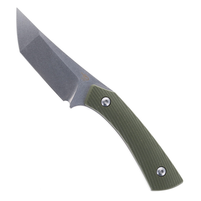 Bestech STEP Fixed Blade Knife Green G10 Handlle D2 Plain Edge Stonewash Finish BFK06B