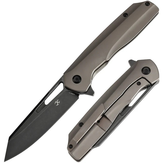 Kansept Shard Folding Knife Bronze Titanium Handle S35VN Reverse