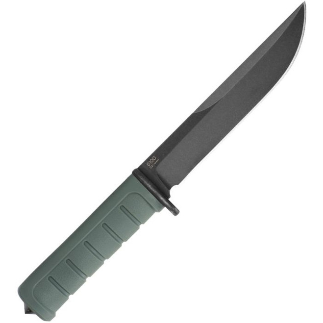 KaBar Dust I Fixed Blade Knife Green GFN Handle D2 Plain Black Blade KA6100