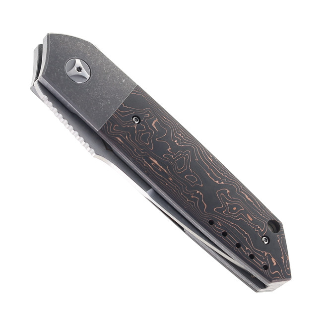 Mechforce Carey Collba Roaster Folding Knife Copper Carbon Fiber