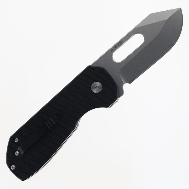 SixLeaf SL-38 Folding Knife Black G10 Handle M390 Plain Edge