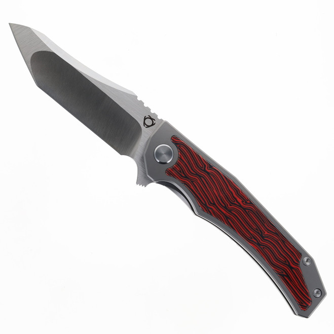 SixLeaf SL-64-Red Folding Knife Titanium Red/Black G10 Handle 10Cr15Mov Plain Edge