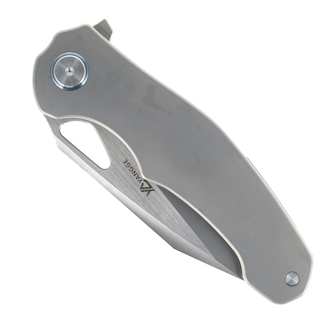 Yangge Folding Knife Gray Titanium Handle Elmax Plain Edge YG005-Sand