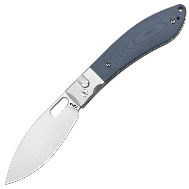 CJRB Sasaya Folding Knife Gray G10 Handle AR-RPM9 Drop Point Plain Edge Stonewash Finish J1959-GY