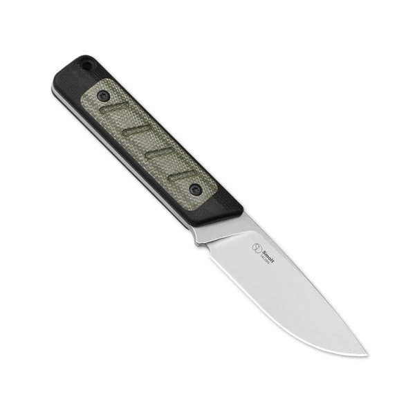 Kizer Smolt Fixed Blade Knife Black G10/Micarta Handle 14C28N