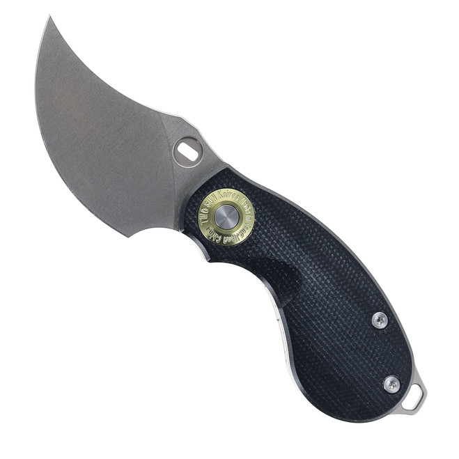 TwoSun Micro Mini Fixed Blade Knife Black Micarta Handle K110 Plain Edge TS520-K110