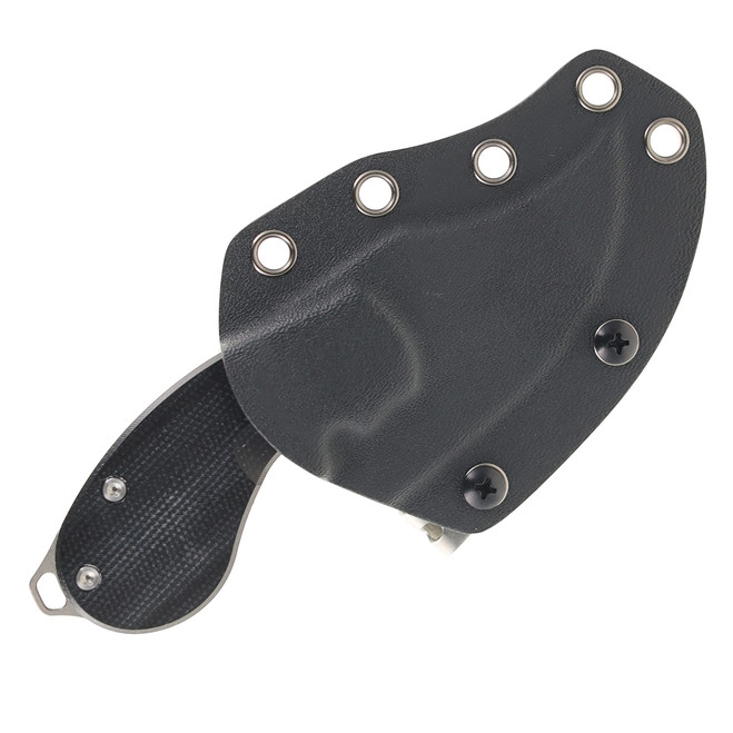 TwoSun Micro Mini Fixed Blade Knife Black Micarta Handle K110