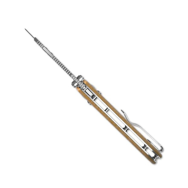 Kizer Drop Bear Utility Knife Brown Micarta Handle SK5/5Cr15 Plain Edge V3619JA7