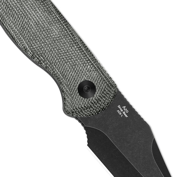 Kizer Drop Bear Fixed Blade Knife Black Micarta Handle AEB-L Plain Black Blade 1092A1