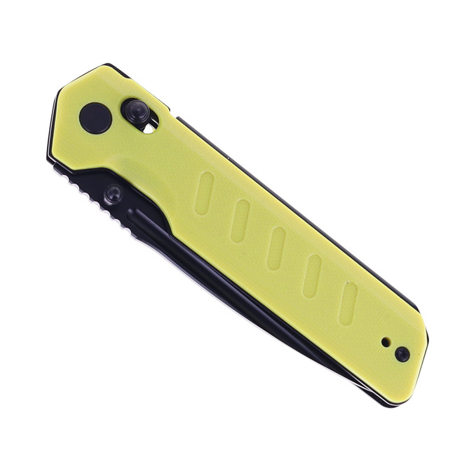 Critical Strike X504 Folding Knife Yellow G10 Handle VG-10 Plain