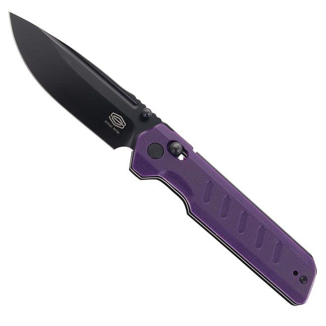 Critical Strike X504 Folding Knife Purple G10 Handle VG-10 Plain Black Blade X504-PLBF