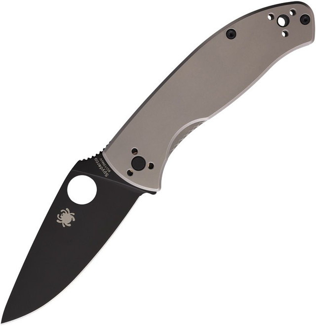 Spyderco Tenacious RIL Folding Knife Gray Titanium Handle 8Cr13MoV