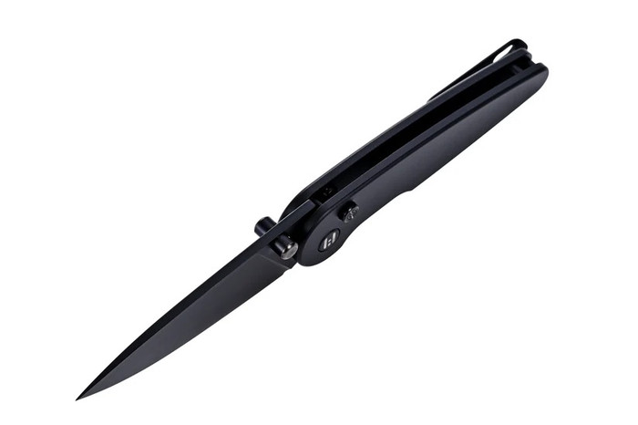 Hightron Birdidi Folding Knife Black Aluminum Handle D2 Plain