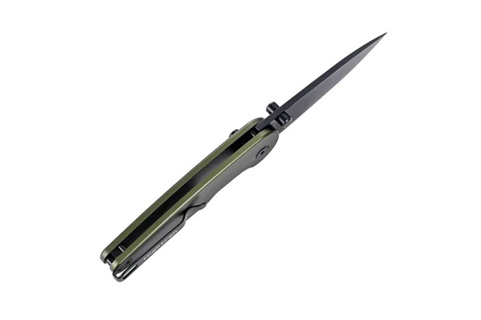 Hightron Birdidi Folding Knife Green Aluminum Handle D2 Plain