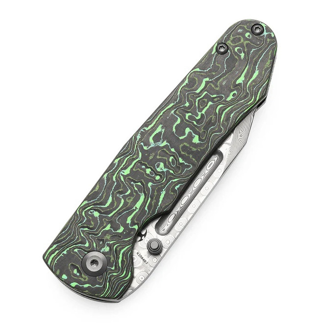 Kansept Superhawk Folding Knife Blackwash Titanium/Green Carbon