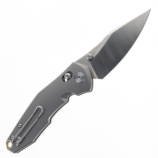 Giant Mouse Ace Nazca Folding Knife Titanium Handle M390 Clip
