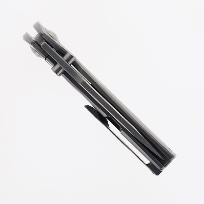 TwoSun Folding Knife Gray Titanium Handle K110 Plain Edge TS576