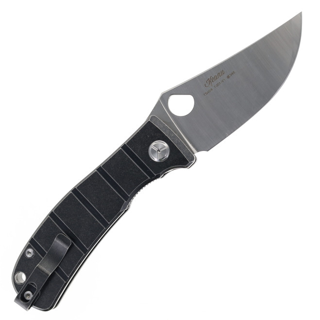 TwoSun Folding Knife Black Titanium Handle YJ01-V1 Plain Edge
