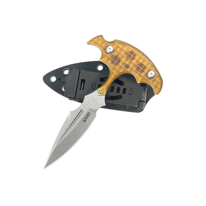 Kubey Medusa Fixed Blade Knife Ultem Handle 14C28N Spear Point