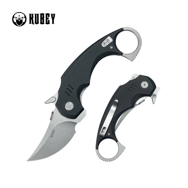 Kubey Jaw Pikal Folding Knife Black G10 Handle 14C28N Plain Edge Beadblast Finish KU440A Kubey Jaw Pikal Folding Knife Black G10 Handle 14C28N Plain Edge Beadblast Finish KU440A