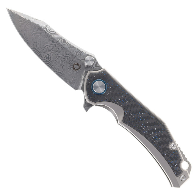 SixLeaf Folding Knife Titanium/Carbon Fiber Handle RWL34/PMC27 Plain Edge  SL-73
