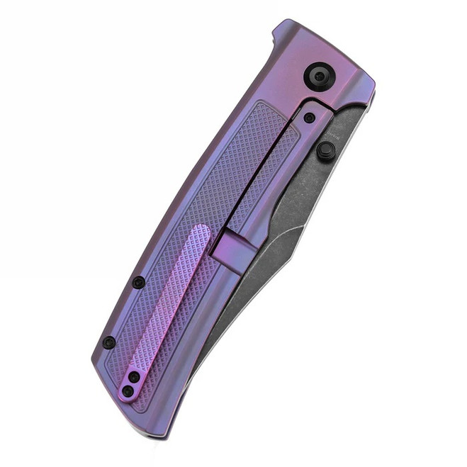 Kansept Bison Folding Knife Purple Titanium Handle S35VN Plain Edge Blackwash Finish K1108A5 Kansept Bison Folding Knife Purple Titanium Handle S35VN Plain Edge Blackwash Finish K1108A5