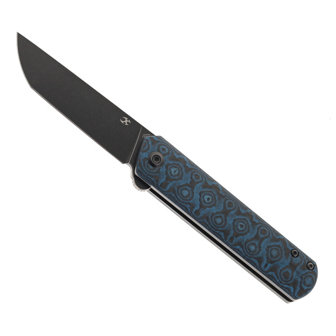Discontinued Kansept Foosa Folding Knife Blue and Black Carbon Fiber Handle 154CM T2020T7