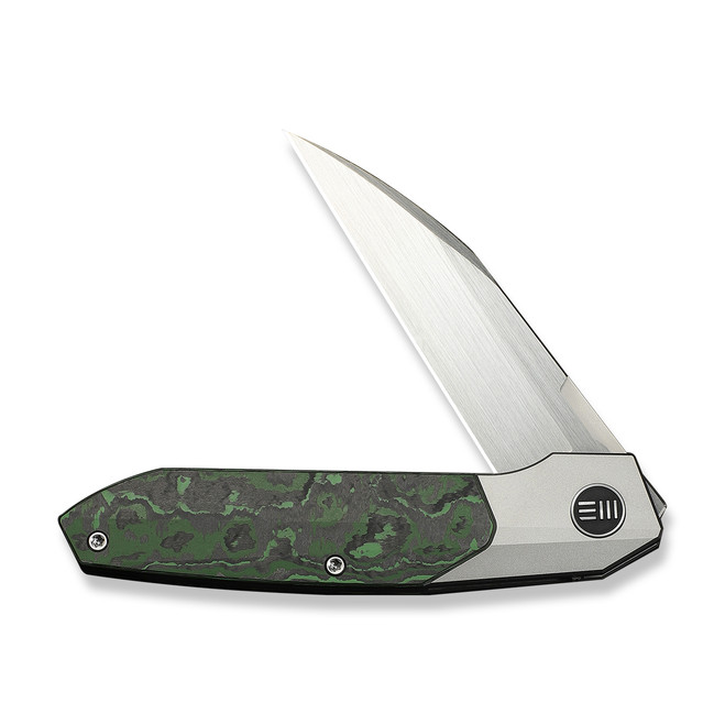 WE Brr15 Folding Knife Gray Titanium/Jungle Wear Fat Carbon Handle