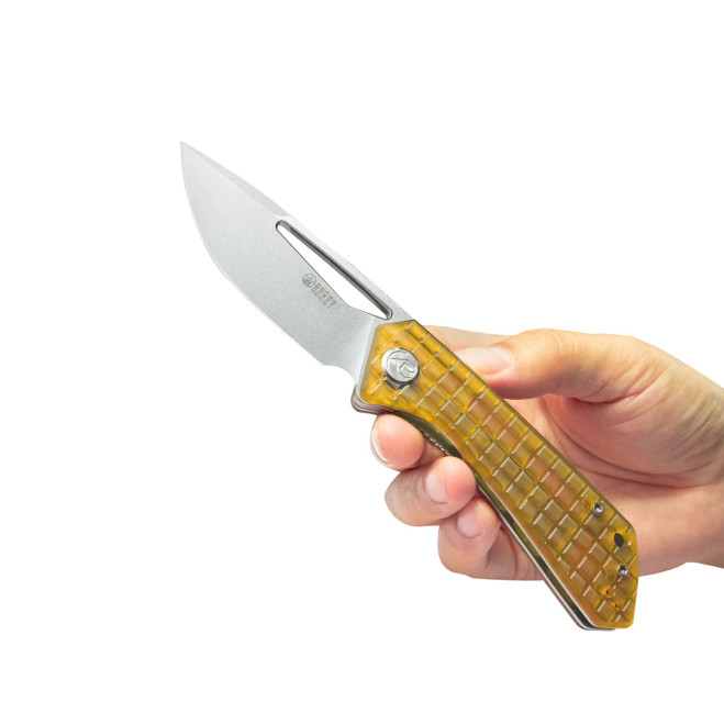 Kubey Thalia Front Flipper EDC Pocket Folding Knife Ultem Handle