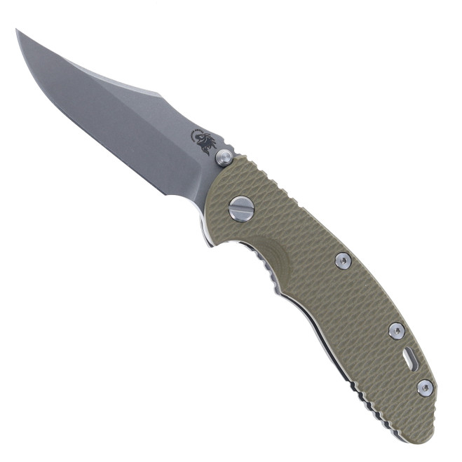 Hinderer XM-18 3.5  Bowie (Non Flipper) Folding Knife OD Green G10 Handle S45VN Working Finish
