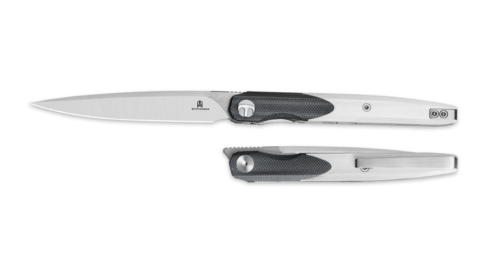 Bestechman Lanza Folding Knife Black/White G10 Handle 14C28N Plain